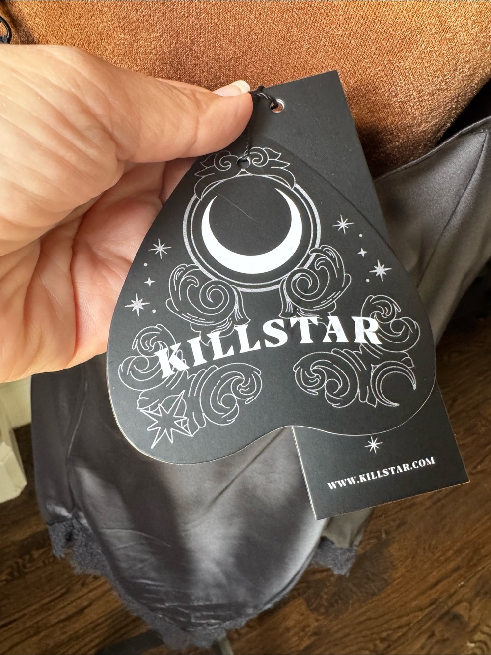 Killstar Fatal Farewell Black Nightdress |Satin Lace Trim LARGE Gothic Goth Alt - Picture 11 of 14